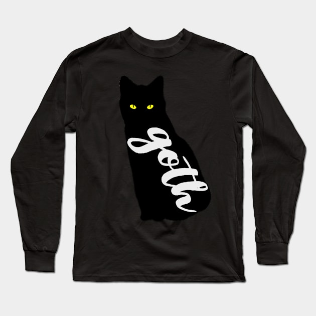 Goth Cat Illustration #2 Long Sleeve T-Shirt by DankFutura